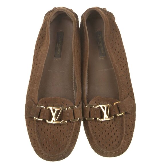 LOUIS VUITTON Suede Lasercut Accents Moccasins Size: 5 | IT 35 - Picture 1 of 13